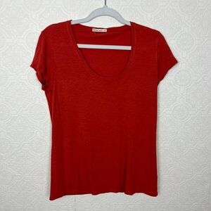 Marine Layer Tshirt Shirt Short Sleeve Burnt Orange Light Lightweight Cotton